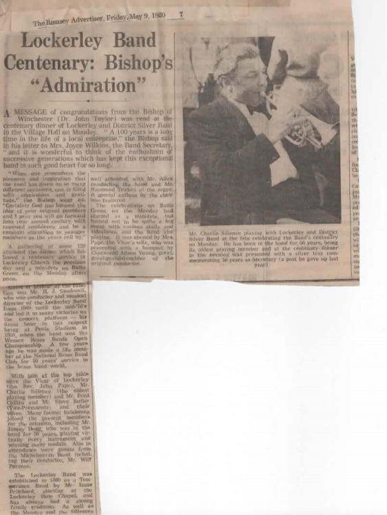 Winter Festival Chippenham Results & Lockerley District's Champion Bandsmen